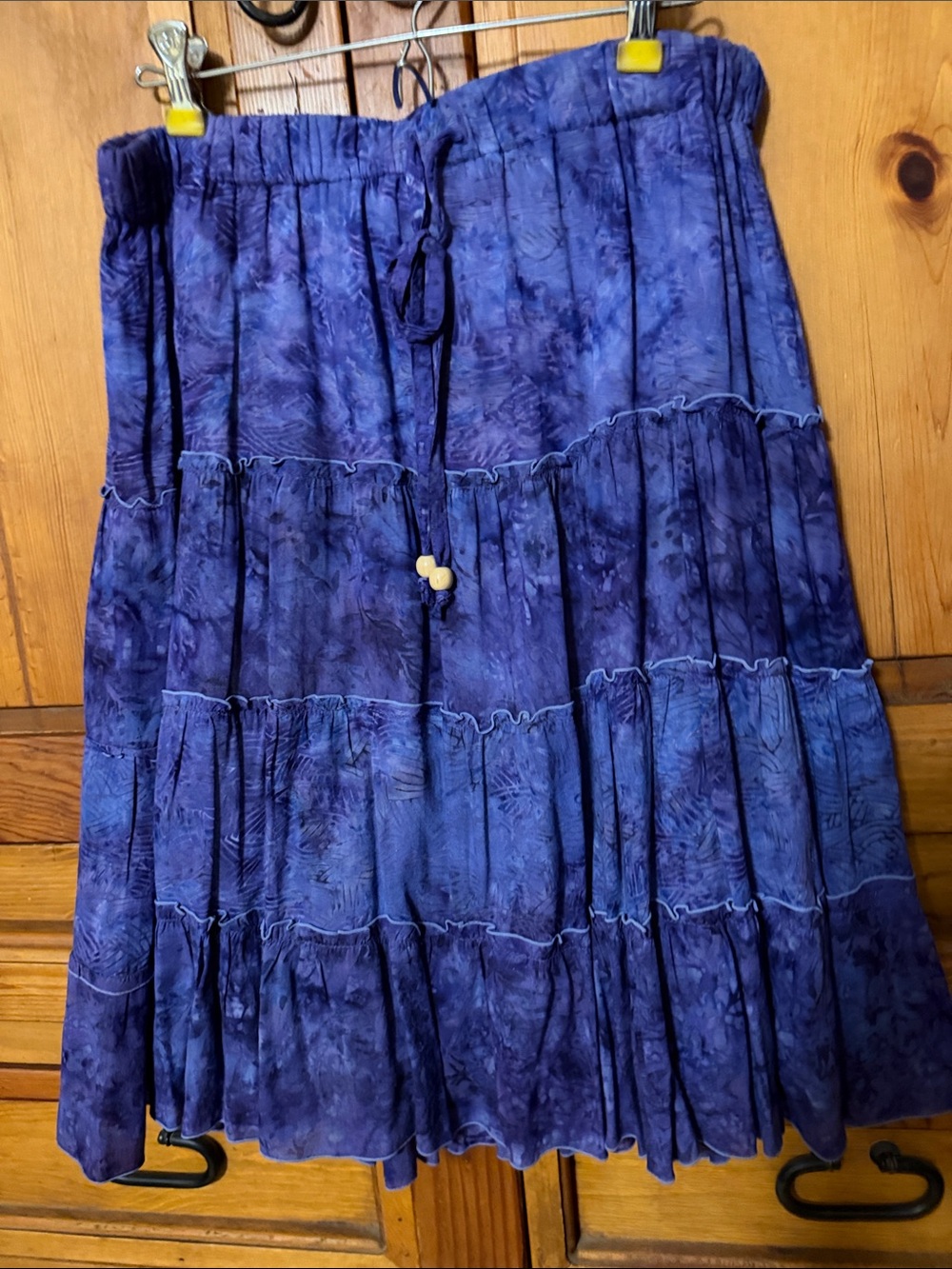 Nomadic Traders Indigo Blue Tiered A-Line Skirt